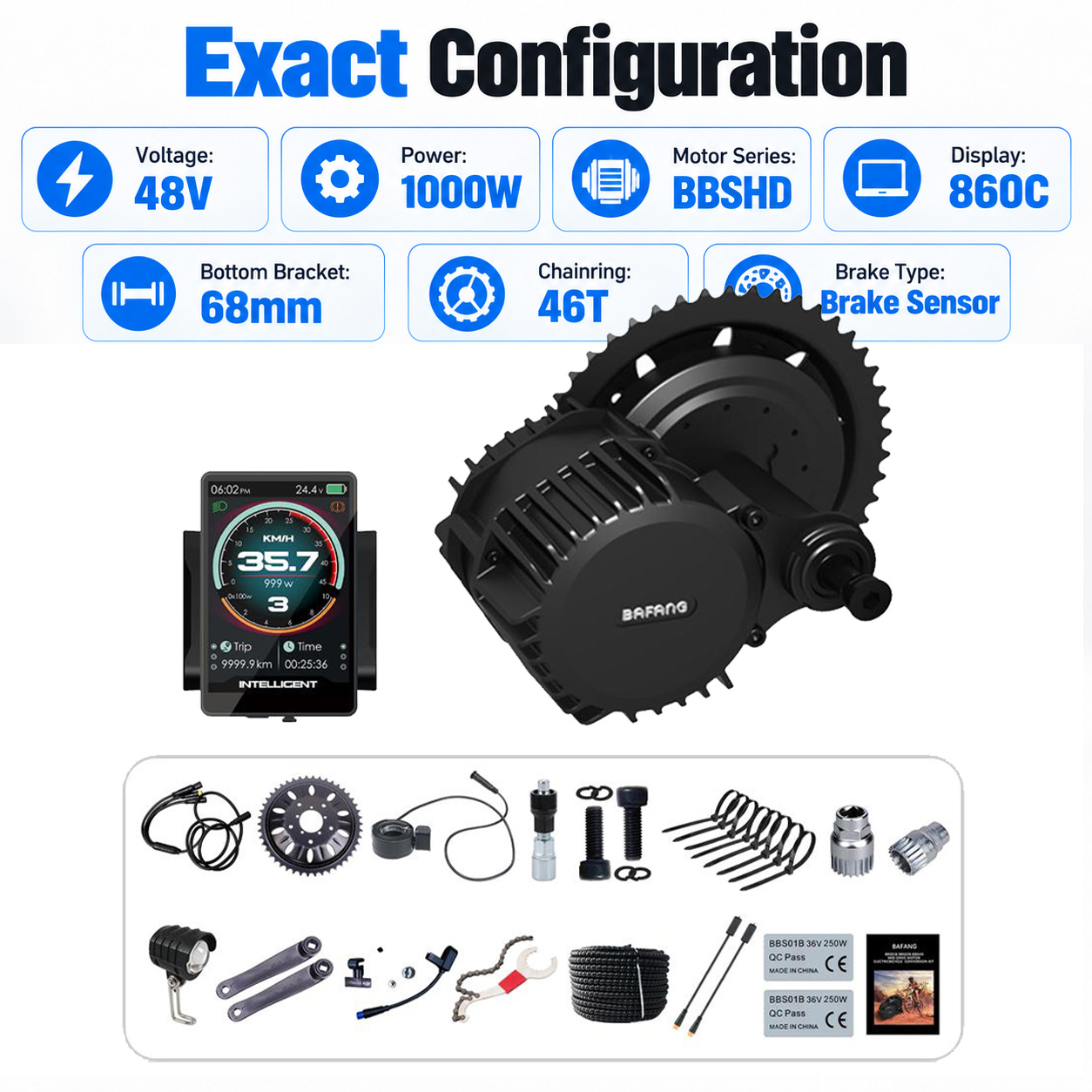 Kit de motor central BAFANG 48 - Bafang Bbshd 1000W Conversion Kit reseña y precio